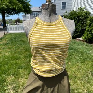 Madewell Stripe Time Off Tank G5487 Yellow XS